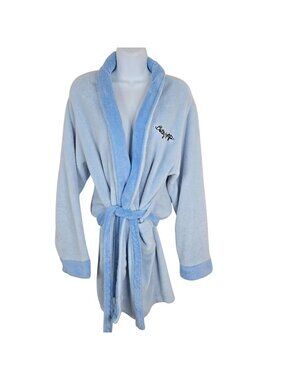 Vintage Y2K Betty Boop Blue Plush Bathrobe Bath Tub Belted Womens Size OS